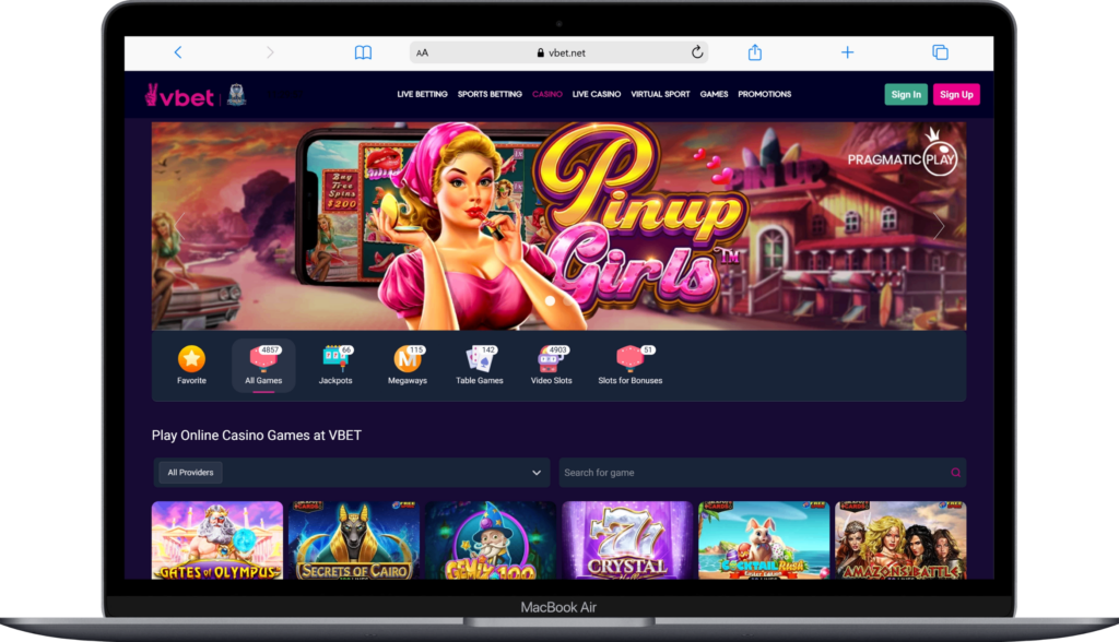 Головна сторінка онлайн-казино України Vbet